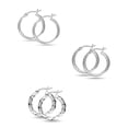 thumbnail image 5 of LeCalla 925 Sterling Silver Anti-Tarnish Hoops Earrings for Women and Teen, Set of 3 Pairs (18MM), 5 of 10