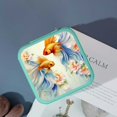 thumbnail image 4 of Autua Goldfish Flowers Travel Jewelry Box Organizer, Mini Case for Necklace, Ring, Earring, Portable Storage with Zipper Green, 4 of 5