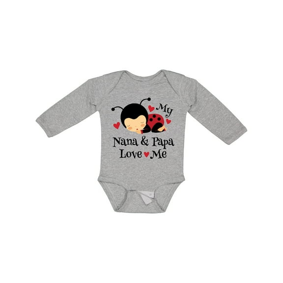 Inktastic Nana and Papa Love Me Baby Boys or Girls Long Sleeve Baby Bodysuit