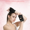 thumbnail image 3 of Guantes de gimnasio de fitness Yuarrent medio dedo levantamiento de pesas almohadilla de palma equipo de culturismo Negro/M, 3 of 6