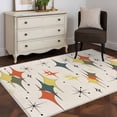 thumbnail image 3 of Area Rugs for Living Room 4x6 Ft, Multi-Color Diamond Non Slip Area Rugs for Kitchen Bedroom Entryway, Modern Geometric Middle Century Beige Washable Carpet Runner Rug Floor Mats for Bedroom, 3 of 8
