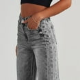 thumbnail image 4 of QATAINLAV Baggy Jeans for Woman Palazzo Wide Leg Pants Casual Button High Waisted Denim Trousers with Pockets Y2K Streetwear Ofertas Flash Del Dia Gray M, 4 of 9