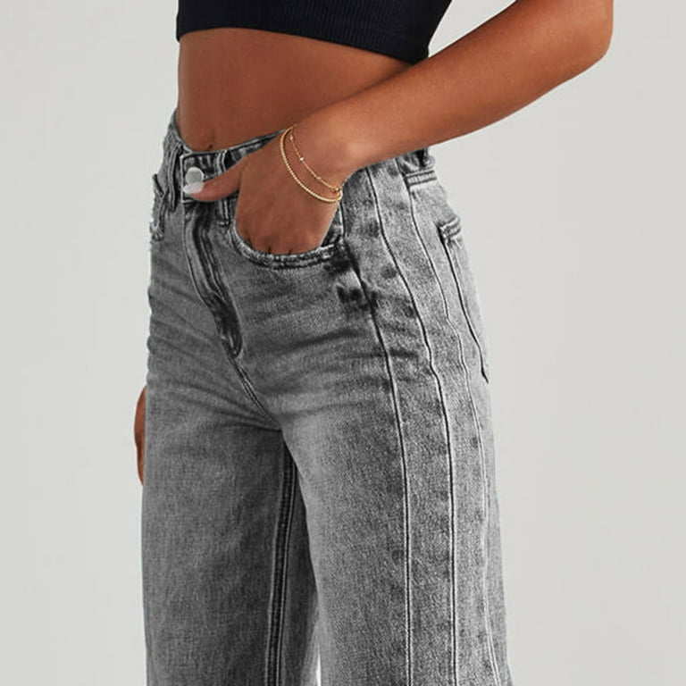 Oplxuo Women's Wide Leg Jeans Classic High Waisted Strechy Oplxuo Women's Wide Leg Jeans Classic High Waisted Strechy
