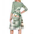 thumbnail image 3 of Women's Cocktail Dresses 3/4 Sleeve Vintage Wedding Guest Christmas Dress for Holiday Parties and Special Events,Green,M, 3 of 5