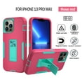 thumbnail image 4 of NIFFPD iPhone 12 Pro Max Case with Screen Protector Magnetic Kickstand Car Mount Protection Case Cover for iPhone 12 Pro Max Rose red&Green, 4 of 8