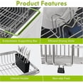 thumbnail image 5 of Dish Drying Rack in Sink, Expandable Stainless Steel Dish Drainers for Kitchen Counter, Dish Dryer Rack for Inside Sink, Over The Sink Dish Racks with Utensil Holder, Silver, 5 of 10