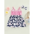 thumbnail image 4 of Franhais Baby Girls Summer Dress with Bow Headband, Daisy Sling Short One-Piece, Toddler Girls High Waist Dress, 4 of 9