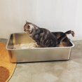 thumbnail image 4 of Caja de arena para gatos ikitchen de acero inoxidable grande 60 x 40 x 15 cm, 4 of 8