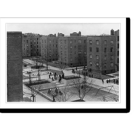 Historic Print, [Housing project buildings with view of center courtyard], 16" x 20"