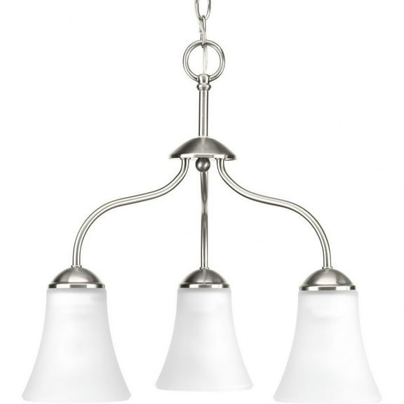 Classic Collection Three-Light Brushed Nickel Etched Glass Traditional Chandelier Light