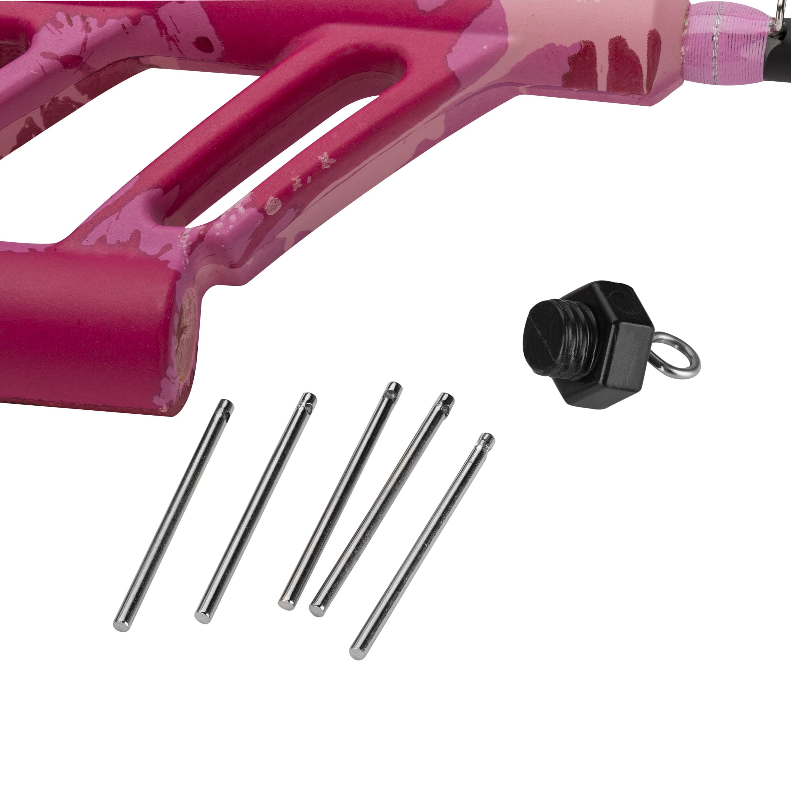 ProFISHiency Pink Splat Pocket Combo Fiberglass Telescopic Micro Spincast Fishing Rod