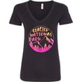thumbnail image 3 of Inktastic Glacier National Park Montana Pink Mountains Women's V-Neck T-Shirt, 3 of 5