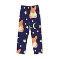 thumbnail image 4 of Daiia Corgi Lying With Moons And Stars Men's Sleep Pant with Pockets and Drawstring,Pajama Pants-XX-Large, 4 of 9