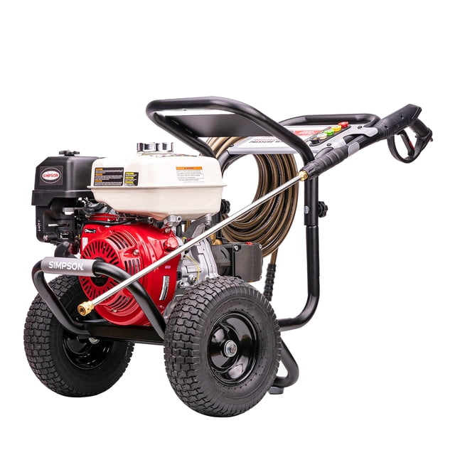 Hidrolavadora a gasolina SIMPSON Cleaning PS60869 PowerShot de 4000 PSI, bomba triple AAA de 3.5 GPM, motor Honda GX270, incluye pistola rociadora, varilla, 5 boquillas de control de velocidad, mangue