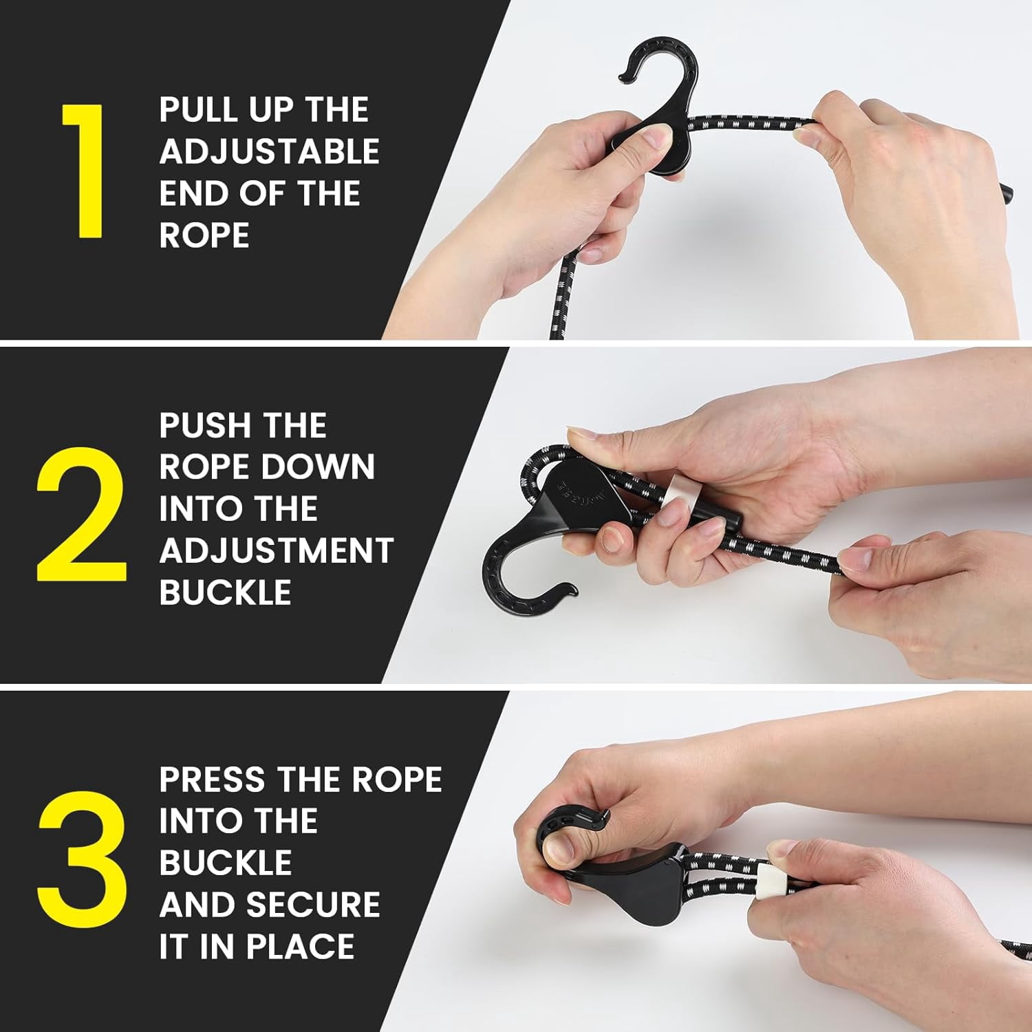 Bungee Cords with Hooks Adjustable 36 in, 8 Pack, Heavy Duty with Strong Big Metal Clip,UV Resistant