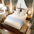 thumbnail image 6 of Bed Runner Scarf for King Size Bed, Blue Flowers Beds Scarf Throws for Foot of Bedding, Watercolor Botanical Floral Vines Plants Decorative Beds Runners for Bedroom Guestroom, 94"x20", 6 of 8