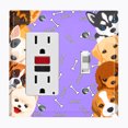 thumbnail image 1 of Metal Light Switch Plate Outlet Cover (Cute Puppy Dog Purple - Single Rocker Single Toggle), 1 of 2