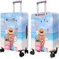 thumbnail image 3 of Travel Luggage Cover Suitcase Girl Protector Storage Fits 18-32 Inch Luggage Flower Luggage Protector Wheel Covers Patterned Travel with Pocket Elastic Luggage Anti-scratch Suitcase Cover XL, 3 of 6