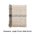 thumbnail image 5 of Uno 50 Inch Throw Blanket, Soft Cotton, Linen, Woven Stripes, Beige, Brown, 5 of 5