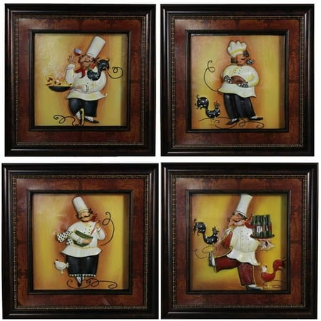 Attractive Chef Wall Decor 44 Assorted Of 4 44 Multicolor Walmart Canada