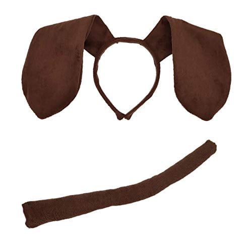 Animal Dog Long Ears Headband and Tail Puppy Pooch Costume Accessory Ears and Tail Set