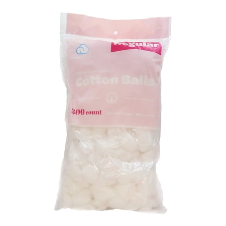 Dream World 100 Percent Cotton Regular Size Cotton Balls  300/PK  Pack of 12