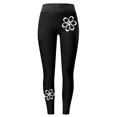 thumbnail image 2 of Gibobby Pantalones térmicos para mujer Pantalones de yoga deportivos apretados de moda casual para mujer Leggings con estampado de flores(Blanco,M), 2 of 4