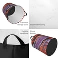 thumbnail image 5 of Circular Hamper Single Layer Laundry Basket Storage Basket Waterproof Single Layer Fabric With Handle Pe Support Strip Mediumvioletred Marble_3 Small, 5 of 8