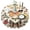 Beige Butterfly Moth, variant on Black Butterfly Pattern Round Tablecloth 60"x60",Wrinkle Wipeable Table Cloth for Kitchen Dining Room Picnic Patio Party