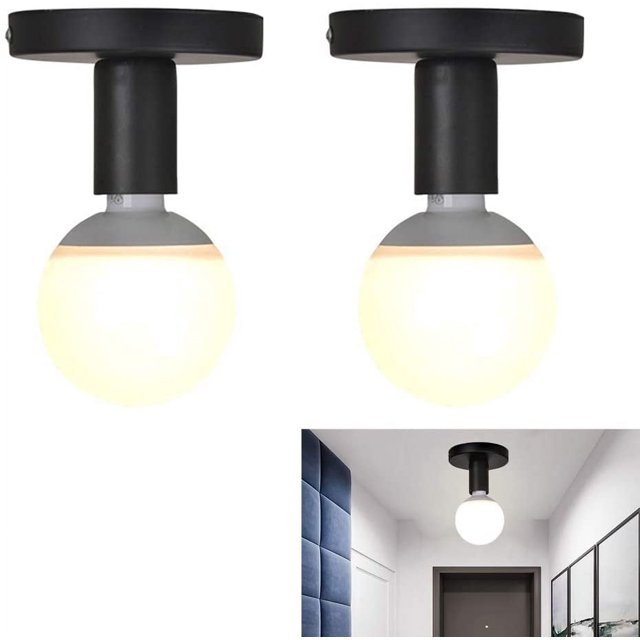 Portalámparas E27 Portalámparas de metal E27 Portalámparas Portalámparas Portalámparas E27 Lámpara de techo de pared Lámpara de techo para techo Pasillo Dormitorio Café Sala de estar Bar 2