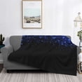 thumbnail image 2 of Fotbe Black Blue Glitter Sparkles Manta de Franela con Estampado, Manta Ultrasuave para Cama, Sofá, Auto, Hipoalergénica y Antibolitas-80"x60", 2 of 6
