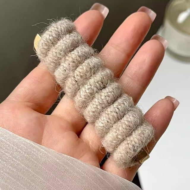 Juego de gomas para el cabello Bowknot Telephone | Soporte para coleta en espiral | Ligaduras elásticas en espiral | Fibra de poliéster suave | Impermeable | Cuerda anti-rotura | 2pcs | 10 cm