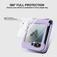 thumbnail image 5 of Allytechgroup Case for Samsung Galaxy Z Flip 7 FE/ 6 with Tempered Glass Screen Protection, Built-in Cash Slot Wrist Strap Stand Phone Case Shockproof Full Body Protective for Women Girls, Purple, 5 of 6