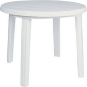 Atlin Designs 36" Round Resin Patio Dining Table in White