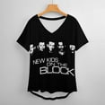 thumbnail image 2 of New Music Kids and On The Block T Shirt Women V Neck Short-Sleeve Women'S T-Shirt Basic Short Sleeve Tee, 4X-Large, 2 of 5