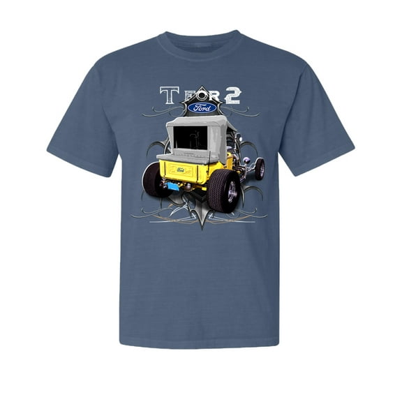 Wild Bobby, Ford Model T 1900 Vintage, Cars and Trucks, Garment-Dyed Washed Look Short Sleeve Tees, Navy, X-Large