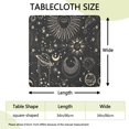 thumbnail image 2 of Black Gothic Sun Planet Pattern Square Fitted Tablecloth with Elastic Edge,Square Table Cover,Washable Elastic Table Cover for Home Kitchen Party Decor 34"x34", 2 of 6