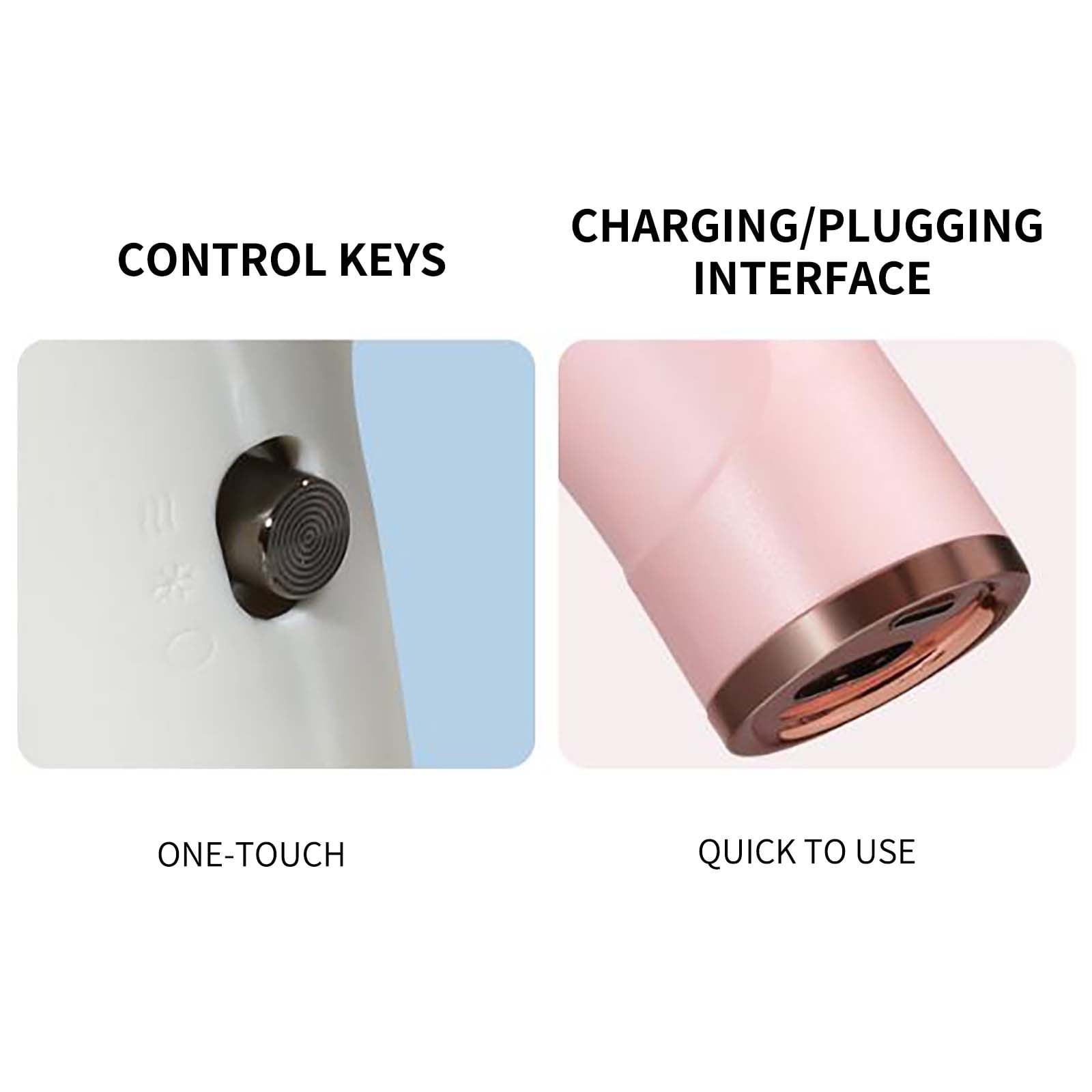 BGZLEU Cordless Rechargeable Hair Dryer - Negative Ionic Blow Dryer for Fast Drying,Low Noise Thermo,for Curly Wavy Hair,Compact Blow Dryer for Easy Storage,Travel Available