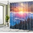 thumbnail image 5 of Ambesonne Forest Shower Curtain, Sunset in Mountains, 69"Wx84"L, Orange Blue, 5 of 5