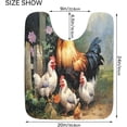 thumbnail image 6 of Dreamtimes Bathroom Rug Set 2 Pieces Country Rooster Soft and Absorbent Bathroom Floor Mat Non Slip Commode Contour Rug Plush Bath Mat Set, Machine Washable and Easier to Dry, 6 of 7