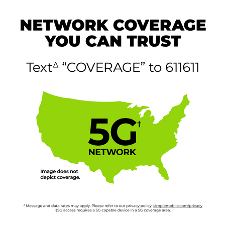 SIMPLE Mobile $50 Truly Unlimited 30-Day Prepaid Plan + 5GB Mobile Hotspot & International Calling Credit Direct Top Up