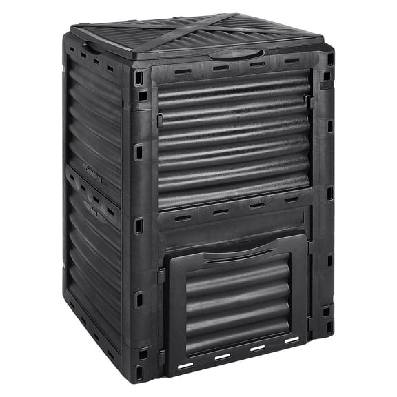 Garden Compost Bin 80 Gal, BPA Free Composter, Large Capacity Outdoor Composting Bin with Top Lid and Bottom Door, Easy Assembling, Lightweight, Fast Creation of Fertile Soil
