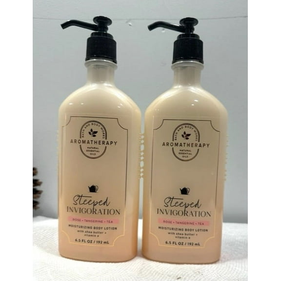 Bath & Body Works Aromatherapy Steeped Invigoration Rose, Tangerine & Tea Body Lotion, 6.5 fl oz (Pack of 2)