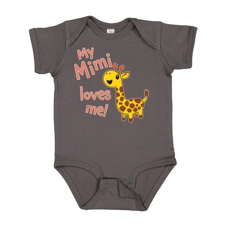 

Inktastic My Mimi Loves Me- Cute Giraffe Gift Baby Boy or Baby Girl Bodysuit