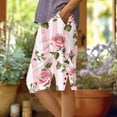 thumbnail image 5 of Dvprdro Womens Cotton Shorts Floral Side Slit Detail Elastic Waist with Pockets Summer Shorts, 5 of 5