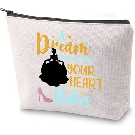 A Dream Is A Wish Your Heart Makes Makeup Bag Princess Gift for Her