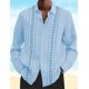 thumbnail image 1 of Camisa de verano para hombre, nueva camisa con botones y cuello vuelto con estampado 3D, moda urbana, ropa de ocio Vaion de manga larga para hombre, 1 of 6