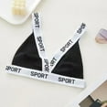 thumbnail image 2 of Brasier sin Varillas Mujer Bralette Triangular con Estampado de Letras Acanaladas para Mujer, sin Costuras, Cómodo, Elástico, Suave, sin Aros, para Uso Diario Mediana, 2 of 3