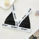 thumbnail image 2 of Brasier sin Varillas Mujer Bralette Triangular con Estampado de Letras Acanaladas para Mujer, sin Costuras, Cómodo, Elástico, Suave, sin Aros, para Uso Diario Mediana, 2 of 3
