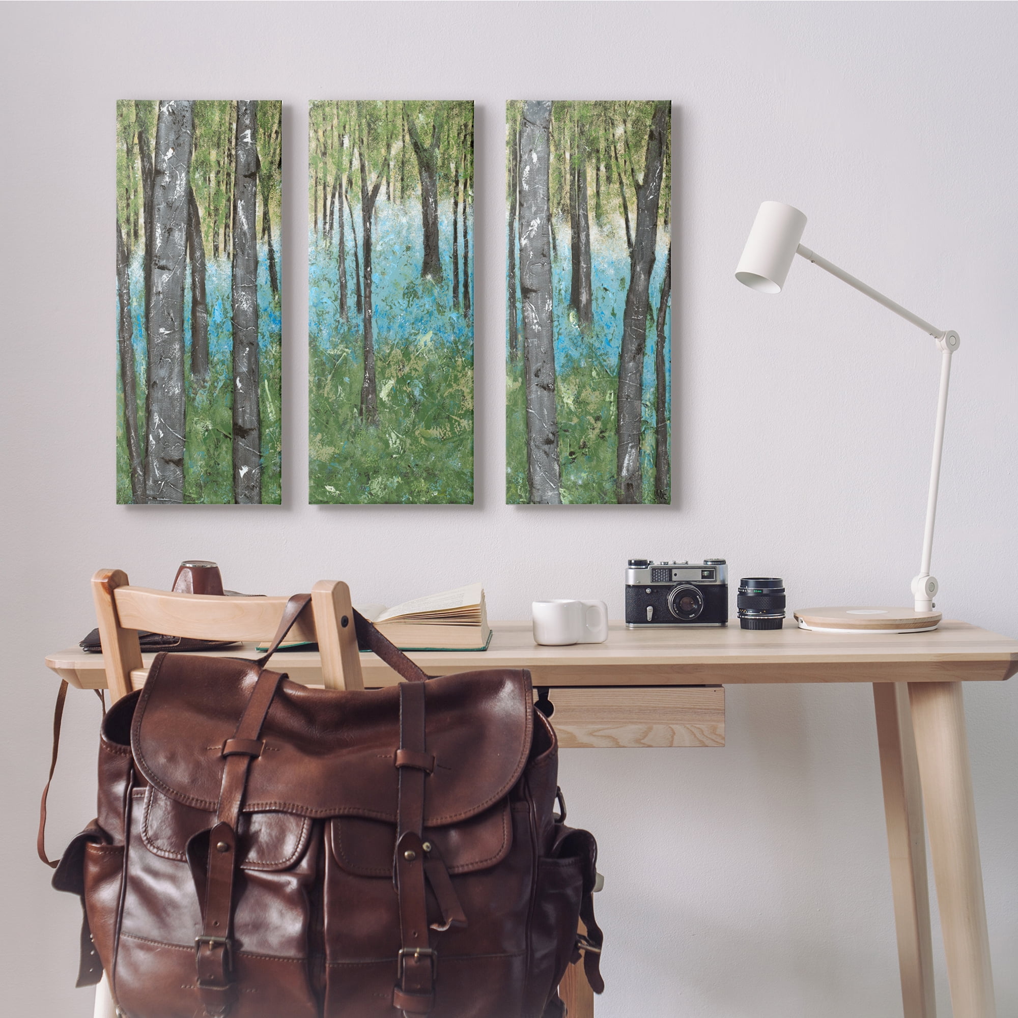 Stupell Indtries Rtic Grey Birch Trees Abstract Forest Scene,10 x 24,Design by Jade Reynolds